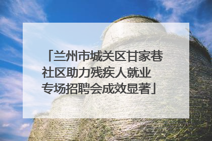 兰州市城关区甘家巷社区助力残疾人就业 专场招聘会成效显著